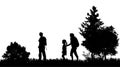 Vector silhouettes of family.