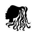 Vector silhouettes of girl hairstyles. profile. Girls Silhouette .Silhouette of beautiful woman.