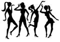 Vector silhouettes girls Royalty Free Stock Photo