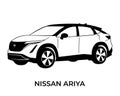 Vector silhouettes, icons of Nissan brand cars