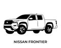 Vector silhouettes, icons of Nissan brand cars