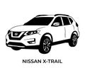 Vector silhouettes, icons of Nissan brand cars