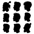 Vector silhouettes of Male Haircuts. For hairstyle barber shop