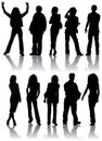 Vector silhouettes man and women Royalty Free Stock Photo