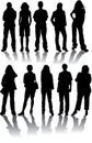 Vector silhouettes man and women Royalty Free Stock Photo