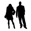 Vector silhouettes man and women. Royalty Free Stock Photo