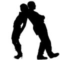 Vector silhouettes man and women. Royalty Free Stock Photo