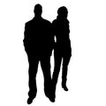Vector silhouettes man and women. Royalty Free Stock Photo