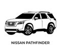 Vector silhouettes, icons of Nissan brand cars