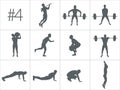 Vector silhouettes of people doing fitness and crossfit workouts Royalty Free Stock Photo