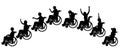 Vector silhouettes of people in a wheelchair. Royalty Free Stock Photo