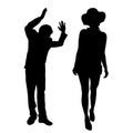 Vector silhouettes of people. Royalty Free Stock Photo