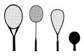 Vector silhouettes of racquet sports
