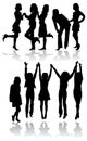 Vector silhouettes women Royalty Free Stock Photo