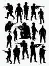 Vector silhouettes of soldiers