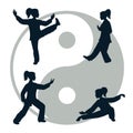 Vector silhouettes of Tai Chi