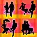 Vector silhouettes on the theme of wedding