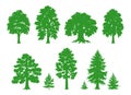 Vector silhouettes of trees Royalty Free Stock Photo