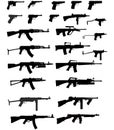 Vector silhouettes of weapons