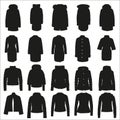 Vector silhouettes of winter and autumn clothes