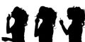 Vector silhouettes woman. Royalty Free Stock Photo