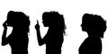 Vector silhouettes woman. Royalty Free Stock Photo