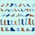 Vector silhouettes of women shoes Royalty Free Stock Photo