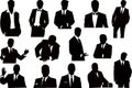 Vector sillhouettes collection of businessmen Royalty Free Stock Photo