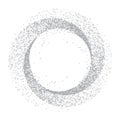 Vector silver glitter circle abstract background, silver sparkles on white background, silver glitter card design. Royalty Free Stock Photo