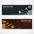 Medieval cold steel arms banners Royalty Free Stock Photo