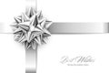 Vector Silver Realistic Bow with Ribbons Isolated on Transparent Background Royalty Free Stock Photo