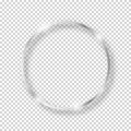 Vector silver shiny vintage round frame isolated on transparent background. Luxury glowing realistic oval Royalty Free Stock Photo