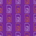 Vector SIM Cards Seamless Pattern on Background.