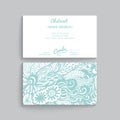 Vector simple business card template with decorative ornament, Royalty Free Stock Photo