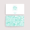 Vector simple business card template with decorative ornament, Royalty Free Stock Photo