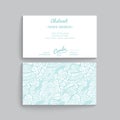 Vector simple business card template with decorative ornament, Royalty Free Stock Photo
