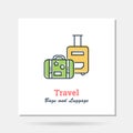 Vector simple company logo example - bag and luggage Royalty Free Stock Photo