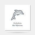 Vector simple company logo example with dolphin as Sea Life Royalty Free Stock Photo