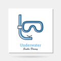 Vector simple company logo example - Underwater Scuba Diving