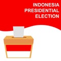 Simple concept, man hand using tuxedo give a paper vote at indonesia election