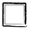 vector simple double line square frame from black crayon, at white background Royalty Free Stock Photo