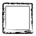 vector simple double line square frame from black crayon, at white background Royalty Free Stock Photo