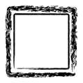 vector simple double line square frame from black crayon, at white background Royalty Free Stock Photo