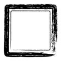 vector simple double line square frame from black crayon, at white background Royalty Free Stock Photo