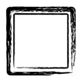 vector simple double line square frame from black crayon, at white background Royalty Free Stock Photo