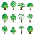 Vector simple green tree icon set Royalty Free Stock Photo