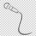 Vector Simple, hand draw sketch wired microphone, at transparent effect background