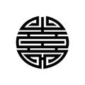 Vector simple Icon Chinese Shou Longevity Symbol of health