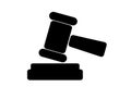 Vector Simple Icon Gavel or Hammer Judge