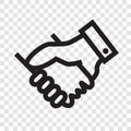 Simple Icon Two man Hand shaking, at transparent effect background